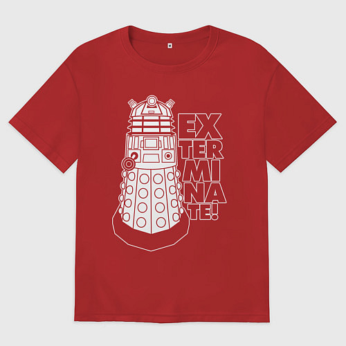 Женская футболка оверсайз Доктор Кто, Далеки / Красный – фото 1