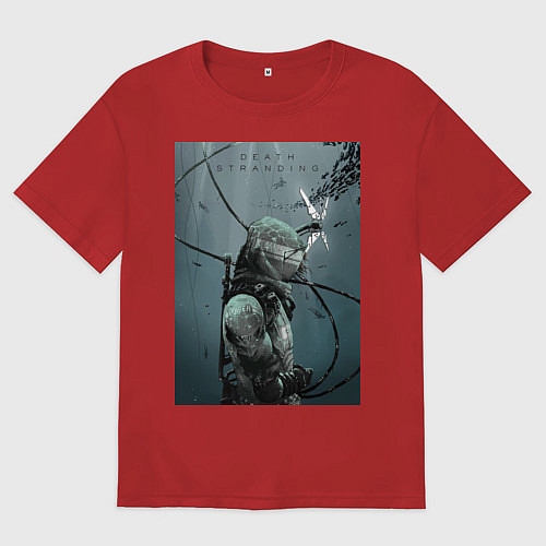 Женская футболка оверсайз Death Stranding / Красный – фото 1