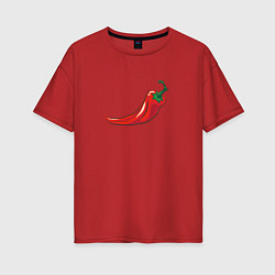 Футболка оверсайз женская Перец Чили, цвет: красный