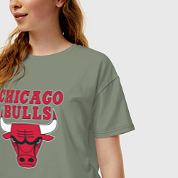Футболка оверсайз женская CHICAGO BULLS, цвет: авокадо — фото 2