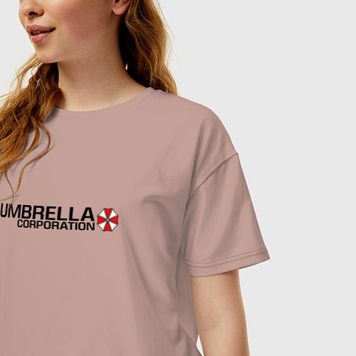 Женская футболка оверсайз UMBRELLA CORP / Пыльно-розовый – фото 3