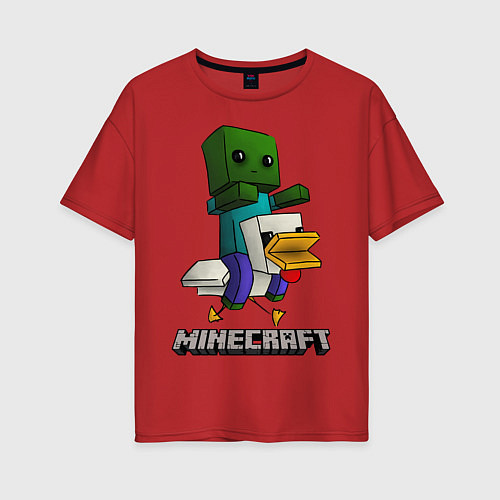 Женская футболка оверсайз MINECRAFT / Красный – фото 1