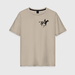 Женская футболка оверсайз Всадник на коне