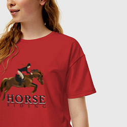 Футболка оверсайз женская HORSE RIDING, цвет: красный — фото 2