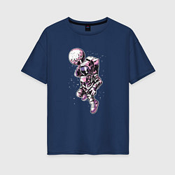 Футболка оверсайз женская Астронавт, цвет: тёмно-синий
