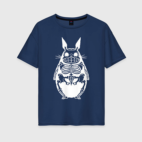 Женская футболка оверсайз Тоторо / Тёмно-синий – фото 1
