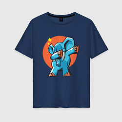 Футболка оверсайз женская Dab Elephant, цвет: тёмно-синий