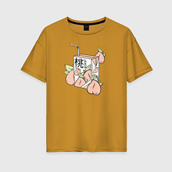 Женская футболка оверсайз Персиковый Сок