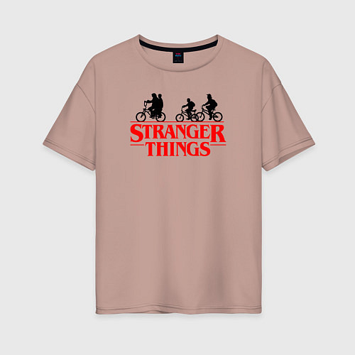 Женская футболка оверсайз STRANGER THINGS / Пыльно-розовый – фото 1