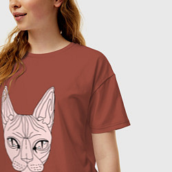 Футболка оверсайз женская КИС-КИС, цвет: кирпичный — фото 2