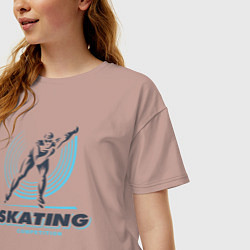 Футболка оверсайз женская SKATING competition, цвет: пыльно-розовый — фото 2