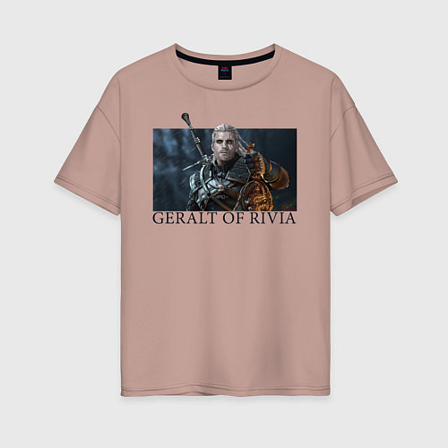 Женская футболка оверсайз GERALT OF RIVIA / Пыльно-розовый – фото 1