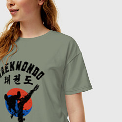 Футболка оверсайз женская Taekwondo, цвет: авокадо — фото 2