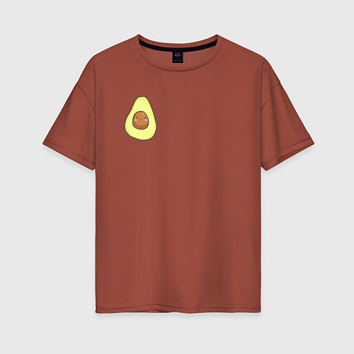 Женская футболка оверсайз Сердитый авокадо / Кирпичный – фото 1