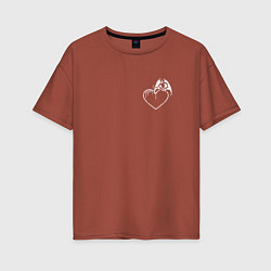 Женская футболка оверсайз Дьявол и сердце