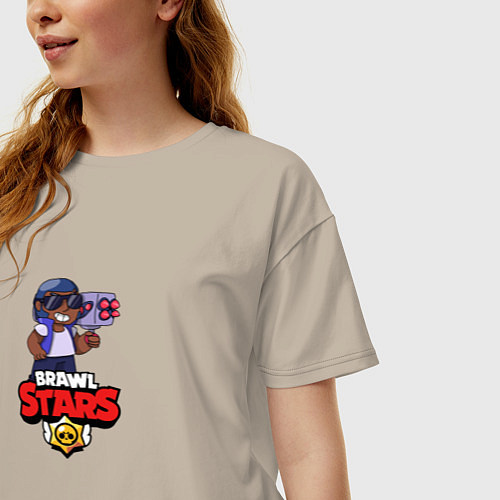 Женская футболка оверсайз BRAWL STARS:БРОК / Миндальный – фото 3