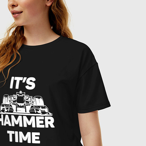 Женская футболка оверсайз It's hammer time / Черный – фото 3