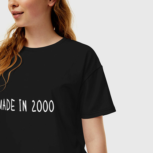 Женская футболка оверсайз Сделано в 2000 / Черный – фото 3