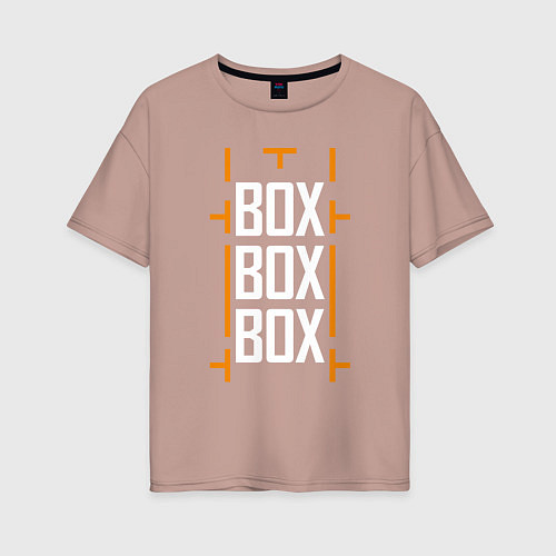 Женская футболка оверсайз Box box box / Пыльно-розовый – фото 1