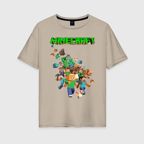 Женская футболка оверсайз Minecraft / Миндальный – фото 1