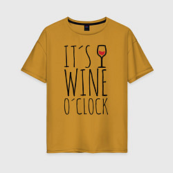 Футболка оверсайз женская Wine O'clock, цвет: горчичный