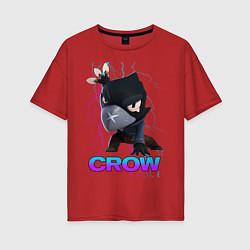 Футболка оверсайз женская Brawl Stars CROW, цвет: красный