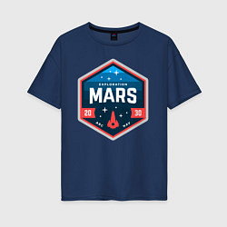 Футболка оверсайз женская MARS NASA, цвет: тёмно-синий
