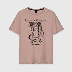 Женская футболка оверсайз Lil Peep x Horsehead
