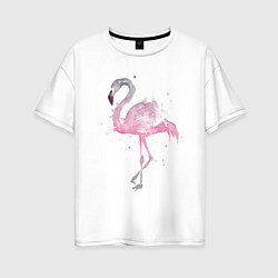 Футболка оверсайз женская Flamingo, цвет: белый