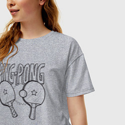 Футболка оверсайз женская Пинг понг, цвет: меланж — фото 2
