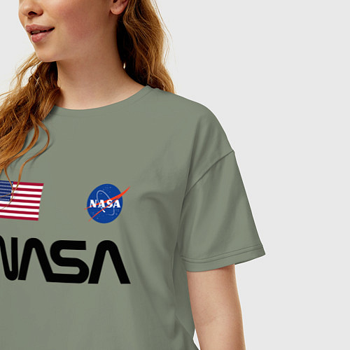 Женская футболка оверсайз NASA НАСА / Авокадо – фото 3