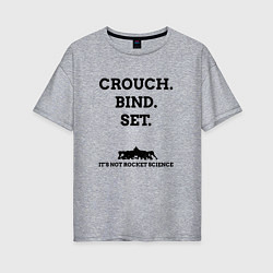 Футболка оверсайз женская Crouch Bind Set, цвет: меланж