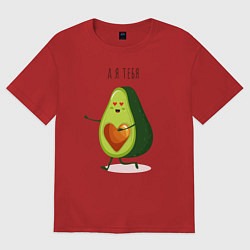 Футболка оверсайз женская Аовокадо любовь, цвет: красный