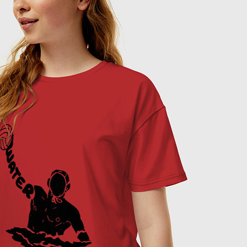 Женская футболка оверсайз Ватерполист / Красный – фото 3