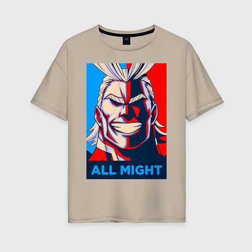 Женская футболка оверсайз MY HERO ACADEMIA All might / Миндальный – фото 1