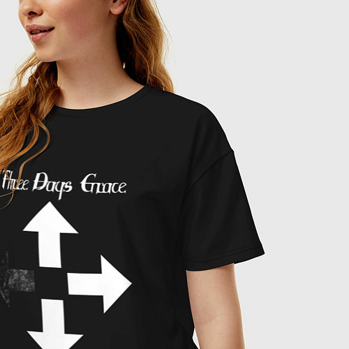 Женская футболка оверсайз Three Days Grace / Черный – фото 3