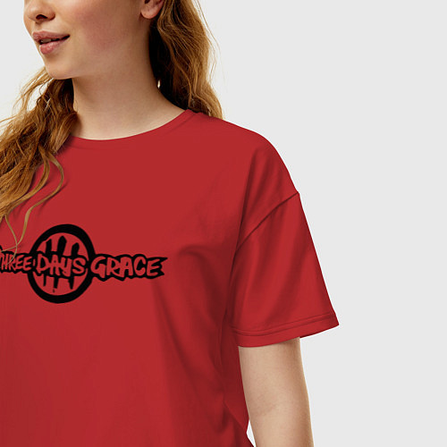 Женская футболка оверсайз Three days grace / Красный – фото 3