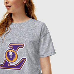 Футболка оверсайз женская Lakers, цвет: меланж — фото 2