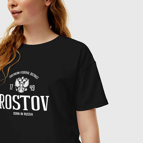 Женская футболка оверсайз Ростов Born in Russia / Черный – фото 3