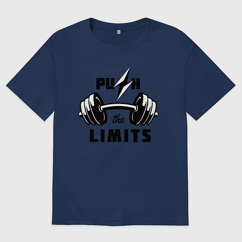 Женская футболка оверсайз Раздвинь границы / Тёмно-синий – фото 1