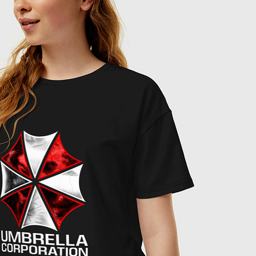 Женская футболка оверсайз UMBRELLA CORP / Черный – фото 3