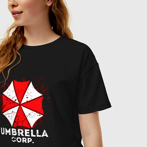 Женская футболка оверсайз UMBRELLA CORP / Черный – фото 3