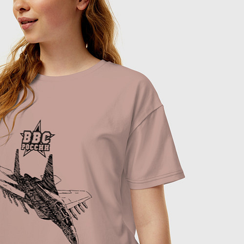 Женская футболка оверсайз ВВС России / Пыльно-розовый – фото 3