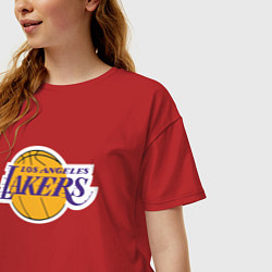 Футболка оверсайз женская LA LAKERSспина, цвет: красный — фото 2