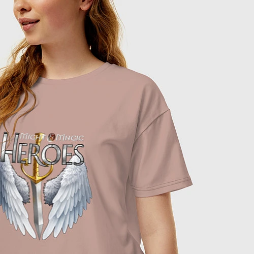 Женская футболка оверсайз Heroes of Might and Magic / Пыльно-розовый – фото 3
