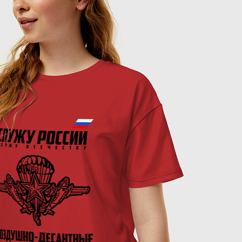Женская футболка оверсайз Воздушно - десантные войска / Красный – фото 3