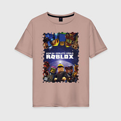 Футболка оверсайз женская ROBLOX, цвет: пыльно-розовый