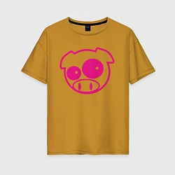 Женская футболка оверсайз Subaru Power Pig