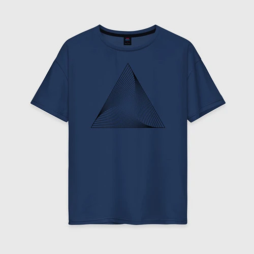 Женская футболка оверсайз Бесконечность треугольников / Тёмно-синий – фото 1