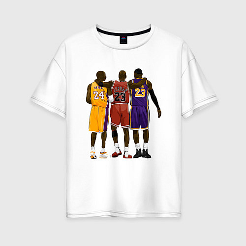 Женская футболка оверсайз Kobe, Michael, LeBron / Белый – фото 1